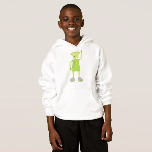 Cute Robot, Funny Robot, Gekke Robot, Groene Robot (Voorkant volledig)