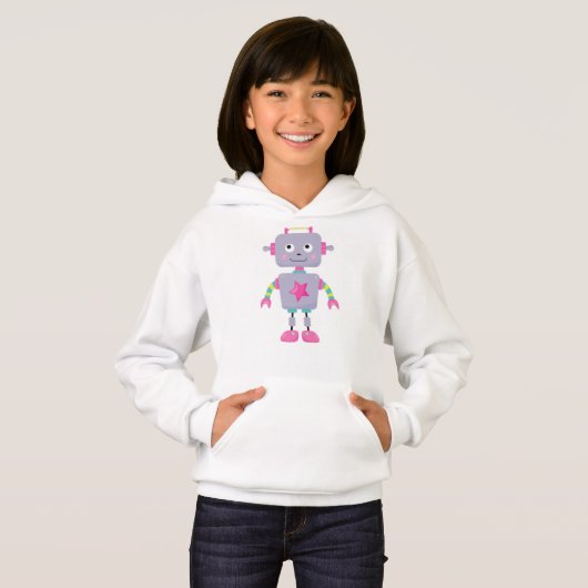 Cute Robot, Funny Robot, Gekke Robot, Paarse Robot (Voorkant volledig)