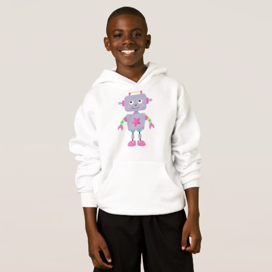 Cute Robot, Funny Robot, Gekke Robot, Paarse Robot (Voorkant volledig)