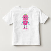 Cute Robot, Funny Robot, Gekke Robot, Robot, Roze  Kinder Shirts (Voorkant)