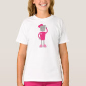 Cute Robot, Funny Robot, Girl Robot, Robot roze T-shirt (Voorkant)
