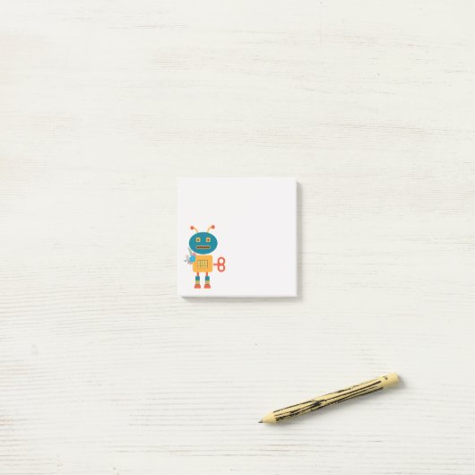Cute robot kleurful Geek Post-it® Notes (Op bureau)