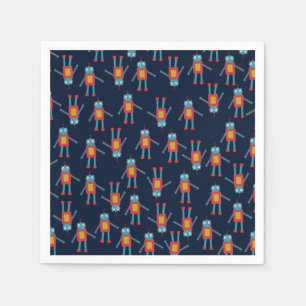 Cute Robot Paper Napkins Servet
