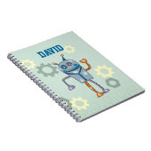 Cute Robot Persoonlijke naam Boys Notebook Notitieboek (Rechterzijde)