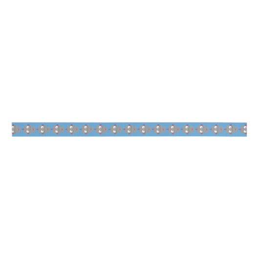 Cute Robot Ribbon Grosgrain Lint (Voorkant)