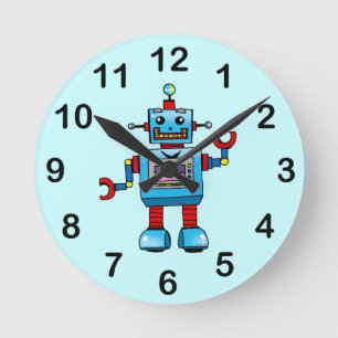 Cute robot ronde klok