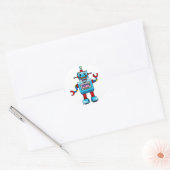 Cute robot ronde sticker (Envelop)