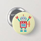  Cute Robot Speelgoed Kinder Naam Button (Voorkant /achterkant)