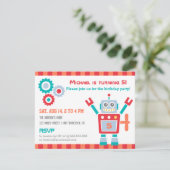 -Cute Robot Speelgoed, uitnodiging op zaterdag (Staand voorkant)
