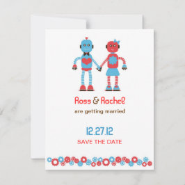 Cute Robot Thema Trouwdag Opslaan Datum Save The Date