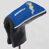 Cute robot vliegend in de cartoon van de ruimte golfheadcover (3/4 voorkant)