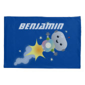 Cute robot vliegend in de cartoon van de ruimte kussensloop (Achterkant)