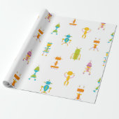 Cute Robots Cadeaupapier (Uitgerold)