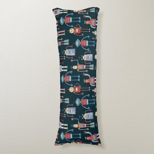 Cute Robots Dark Lichaamskussen (Voorkant Verticaal)