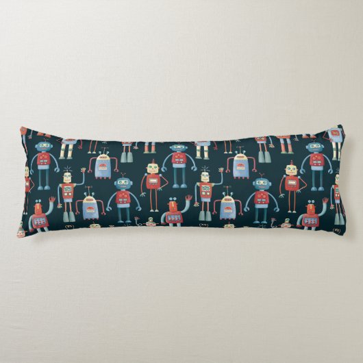 Cute Robots Dark Lichaamskussen (Voorkant)