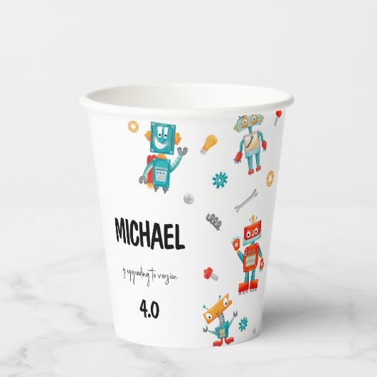 Cute Robots Papieren Bekers (Voorkant)
