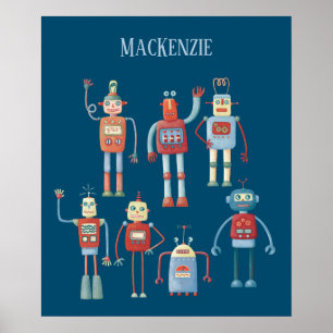 Cute Robots Personalized Poster