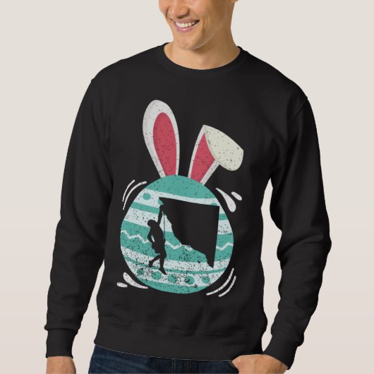 Cute Rock Climber  Easter Eggs Bunny Costume Easte Trui (Voorkant)