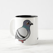 Cute Rock Pigeon Tweekleurige Koffiemok (Voorkant links)