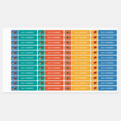 Cute Rockets Colorful Kinder Name Labels (Vel)