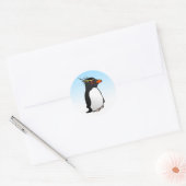Cute Rockhopper Penguin Ronde Sticker (Envelop)