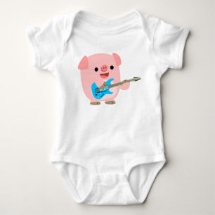 Cute Rockin Cartoon Pig Baby Clothing Romper