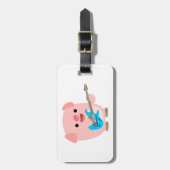 Cute Rockin Cartoon Pig Bagagelabel (Voorkant verticaal)