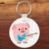Cute Rockin Cartoon Pig Sleutelhanger (Voorkant)