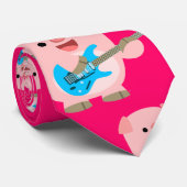 Cute Rockin Cartoon Pig Stropdas (Opgerold)