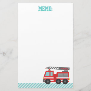 Cute Rode Brandweerwagen voor Kleine Brandweerlied Briefpapier