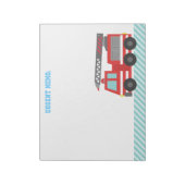 Cute rode brandweerwagen voor kleine brandweerlied notitieblok (Gedraaid)