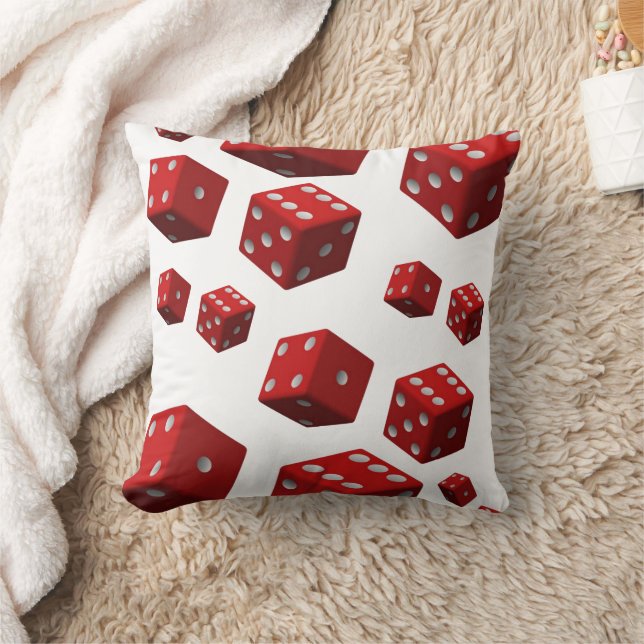 Cute Rode Dobbelsteen Decorative Kussensloop Kussen (Deken)