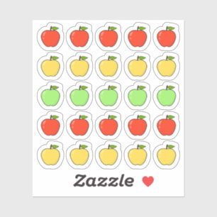 Cute Rode Gele Groene Appels Icoon Mini Planner Sticker