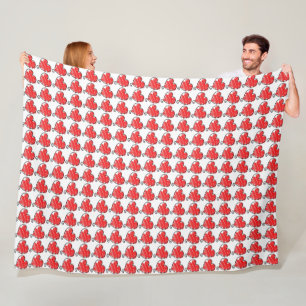 Cute Rode Getekende Hartjes Patroon Fleece Deken