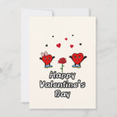 Cute rode harten feestdagenkaart (Voorkant)