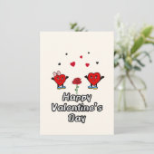 Cute rode harten feestdagenkaart (Staand voorkant)