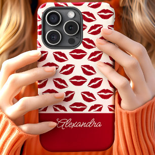 Cute Rode Lippenstift Kusjes Script Naam