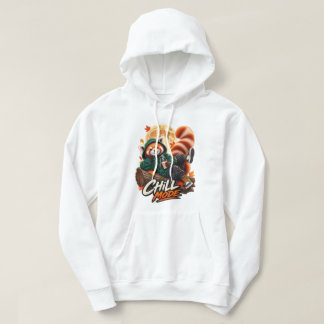 Cute Rode Panda Chille Modus Witte Hoodie