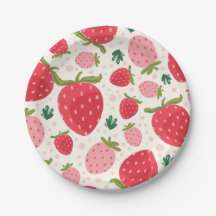 Cute Rode Roze Aardbeien Meisje 1e Verjaardagsfees