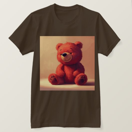 “Cute Rode Teddybeer T-shirt voor Mannen” (Design voorkant)