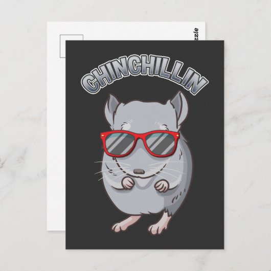 Cute Rodent Chinchilla met zonnebril Briefkaart (Voorkant / Achterkant)