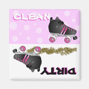 Cute Roller Schaats Roze vuile wasmachine Magneet