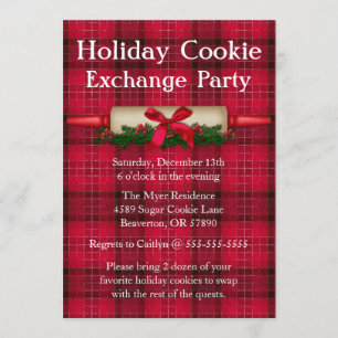 Cute Rolling Pin Cookie Exchange Holiday nodigt ui Kaart