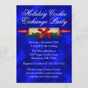 Cute Rolling Pin Cookie Exchange Invitation de vac