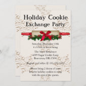 Cute Rolling Pin Cookie Exchange Invitation de vac (Devant / Derrière)