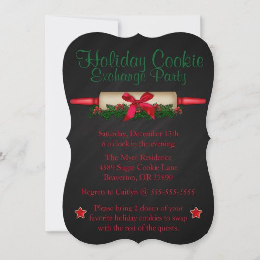Cute Rolling Pin Cookie Exchange Invitation de vac (Devant)