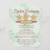 Cute Rolling Pin Cookie Exchange Invitation de vac (Devant / Derrière)