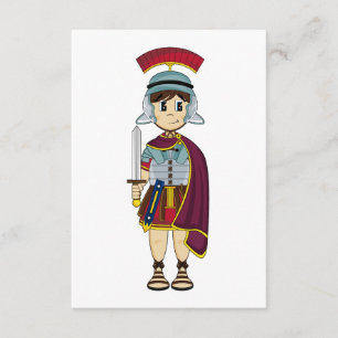 Cute Roman Soldier RSVP-kaart RSVP Kaartje