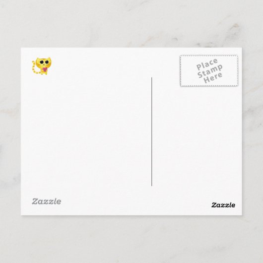 Cute Romantic Cat met glimlachend hart Briefkaart (Achterkant)