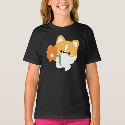 Cute Romantic Corgi T-shirt (Voorkant)